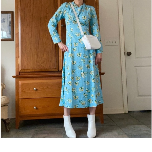 FLORAL MODEST  BOW MAXI MIDI DRESS WEDDING GUEST  GRADUATION - Picture 10 of 10